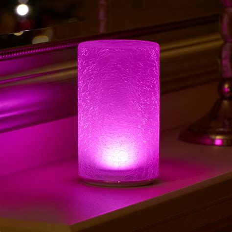 auraglow rechargeable cordless colour changing led table lamp crackle auraglow led lighting