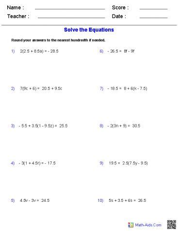 solving equations worksheet answers delightful    blog