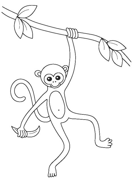 swinging monkey coloring page  getcoloringscom  printable