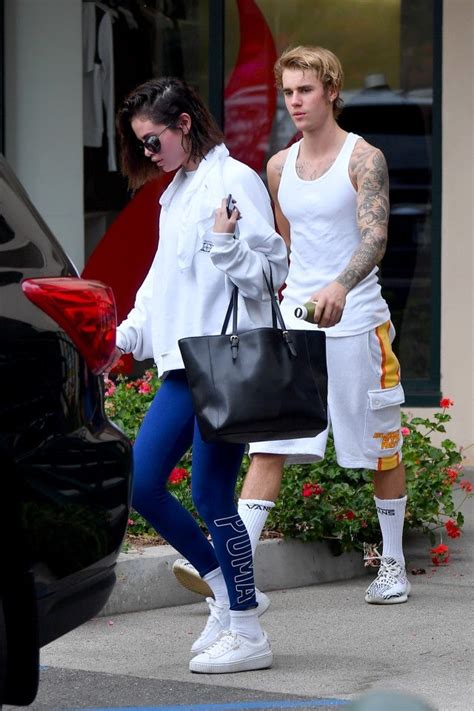 justin bieber and selena gomez step out for a couple s workout see