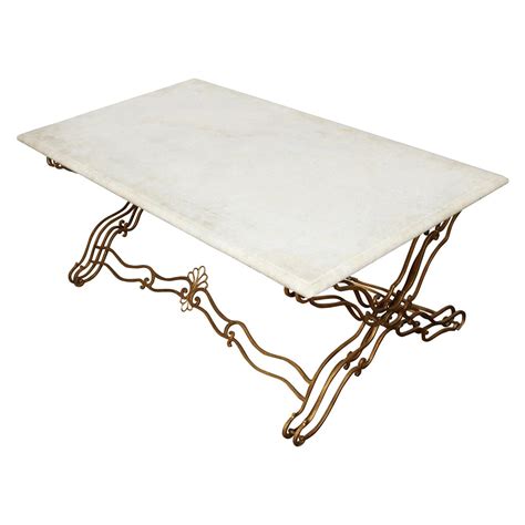 french mahogany marble top coffee table by jansen at 1stdibs