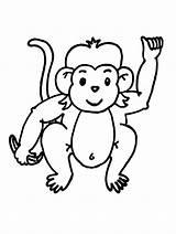 Monkey Coloring Pages Printable Kids sketch template
