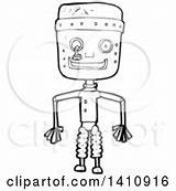 Lineart Robot Cartoon Lineartestpilot Illustration Royalty Clipart Vector sketch template