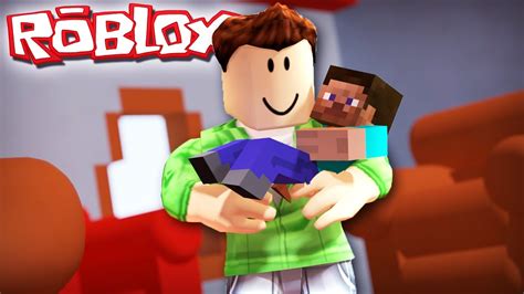 Adopting Minecraft Steve In Roblox Youtube