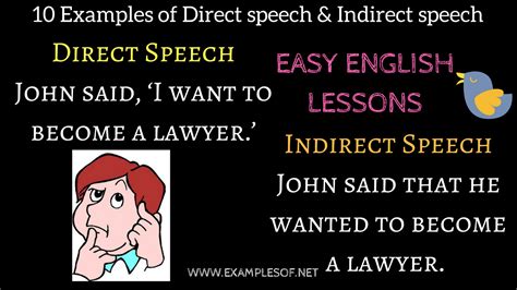 examples  direct  indirect speech easy english