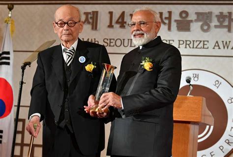 pm modi receives seoul peace prize for 2018 modi wins