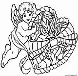 Cupid Coeur Cupidon Coloriage Valentine Jecolorie Imprimer sketch template