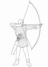 Coloring Archery Archer Outline sketch template