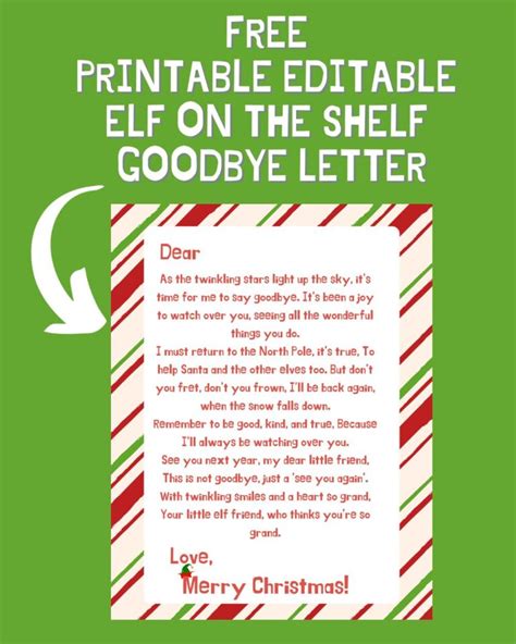 printable editable elf   shelf goodbye letter  sparkle