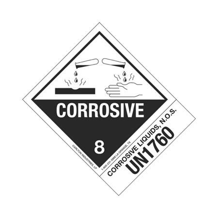 hazmat shipping labels corrosive liquids nos  corrosive