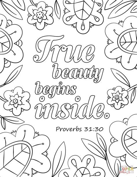 true beauty begins  coloring page  bible verse category