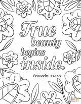 Coloring Beauty True Pages Inside Begins Proverbs Bible 31 Printable Verse Colouring Adult Sheets Printables Supercoloring Kids Drawing Choose Board sketch template