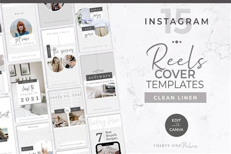 instagram reels template  canva white linen cover template