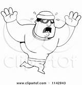 Robber Bank Clipart Coloring Pages Frightened Male Panicking Template sketch template