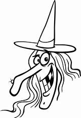 Witch Halloween Coloring Pages Face Drawing Scary Printable Kids Template Drawings Preschool Simple Cartoon Witches Color Easy Print Book Getdrawings sketch template