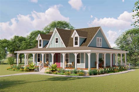 bed country home plan   sided wraparound porch vv architectural designs house
