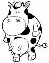 Cow Coloring Pages Cartoon Printable Clip Cows Cute Clipart Drawing Cliparts Drawings Line Caw Color Baby Colouring Fat Print Template sketch template