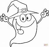 Halloween Ghost Coloring Cute Pages Smiling Printable Cartoon Witch Outline Hat Tattoo High Scary Drawing Template Getdrawings Tattooimages Biz Categories sketch template