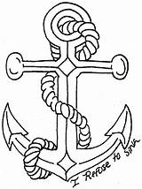 Anchor Sink Refuse Drawings Anchors Tattoo Tattoos Coloring Pages Cool Visit Ribbon Thigh Idea Crayon Melted sketch template