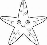 Starfish Star Fish Line Outline Coloring Clip Sea Clipart Drawing Pages Template Cute Sweetclipart Animal Printable Cliparts Ocean Kids Stars sketch template