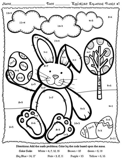 fine beautiful easter math coloring worksheets  printable sunday