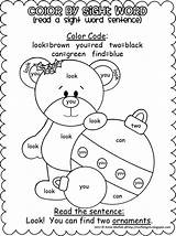 Word Coloring Christmas Sight Words Color Sentences Pages Wisdom Kindergarten Primer Pre Printable Worksheets Colors Activities Find Kids Winter Preschool sketch template