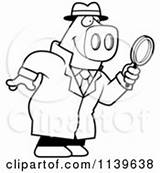 Detective Magnifying Glass Using Clipart Vector Pig Donkey Cory Thoman Illustration Royalty Dinosaur sketch template