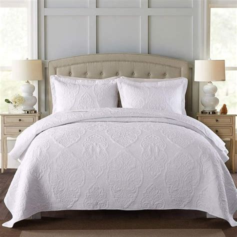high density cotton embroidered quilt bedspread comforter bedding