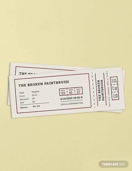 printable ticket templates  ai indesign ms word pages