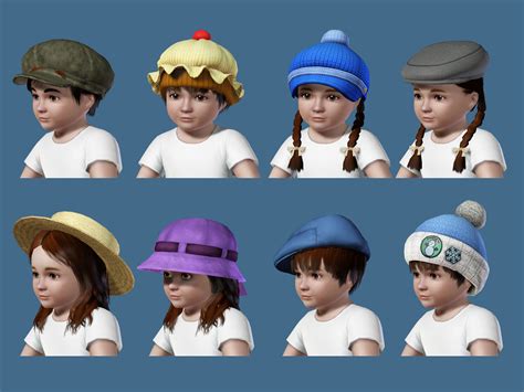 mod  sims toddler accessory hats