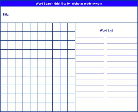 blank word search grid      print