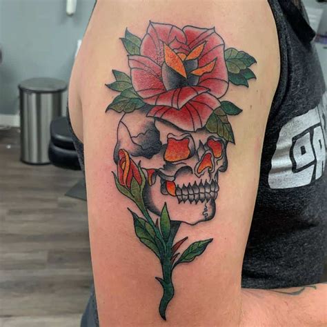 Top 77 Best Skull And Rose Tattoo Ideas [2020