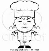 Chef Girl Clipart Smiling Happy Cartoon Coloring Cory Thoman Vector Outlined Royalty Collc0121 sketch template