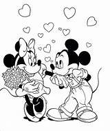 Coloring Pages Mickey Minnie Disney Mouse Wedding Valentines Kissing Hand Valentine Printable Kids Getcolorings Drawing Getdrawings Choose Board Colouring sketch template