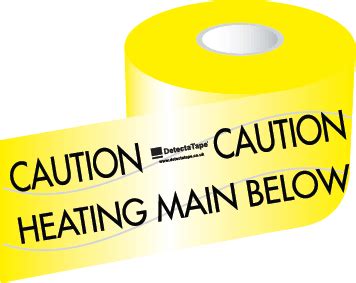 heating main  detectable underground warning tape
