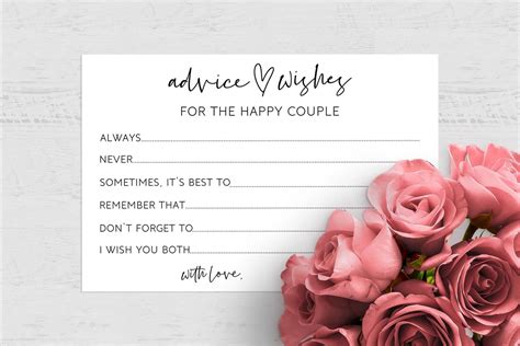 instant  wedding advice cards wishes   bride etsy