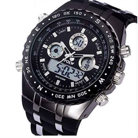 Hpolw Sports Military Silicon Analog Digital Men S Watch
