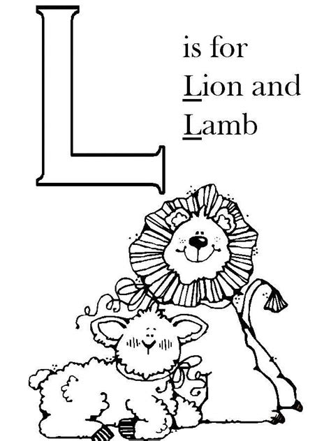 lion  lamb coloring pages lion  lamb abc coloring pages lion