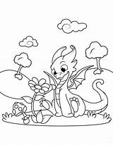 Dragon Coloring Pages Flower Cute Chiropractic Fire Breathing Printable Print Sheets Color Baby Kids Drawing Cartoon Sniffing Cool Getcolorings Painting sketch template