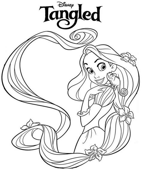 beautiful princess rapunzel coloring page tangled coloring pages