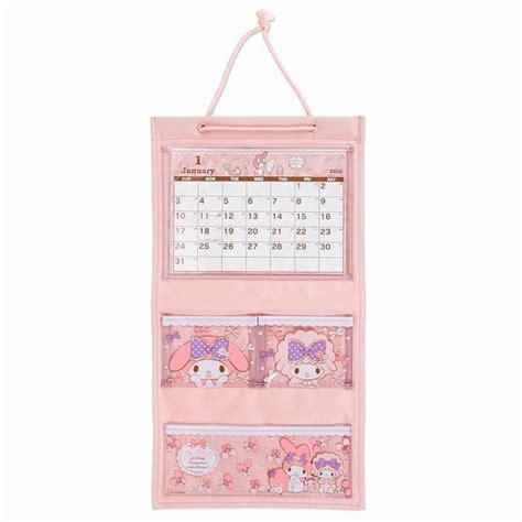 sanrio my melody wall hanging with pocket type calendar