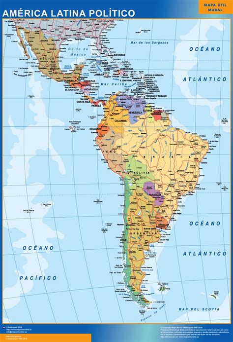 mapa america latina politico tienda mapas