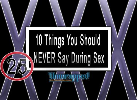 10 things you should never say during sex australian top 10 2021