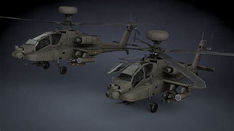 3d Model Boeing Ah 64d Apache Longbow Helicopter Vr Ar Low Poly