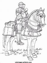 Coloring Pages Knights Knight Adult Horse Medieval Castles Realistic Color Printable Colouring Books Book Boys Drawings Colorful Sheets Coloriages Historical sketch template