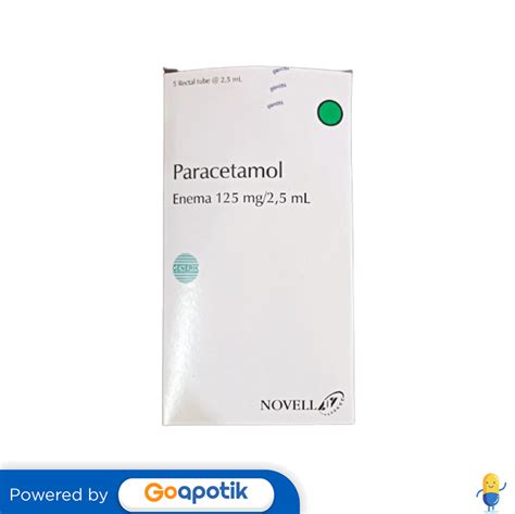 Paracetamol Novell 125 Mg 2 5 Ml Box 5 Rectal Tube Kegunaan Efek