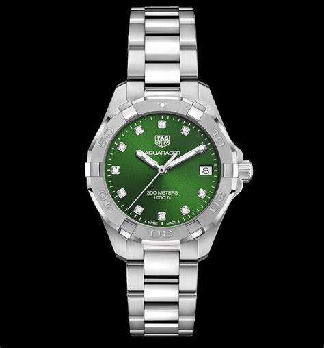 tag heuer aquaracer  models  green dial