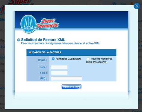 Farmacias Guadalajara Facturación Facturar Ticket Descargar Xml