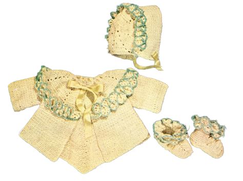 baby set vintage  crochet pattern   sacque bonnet