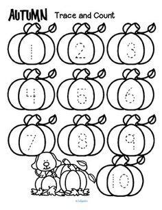 fall themed tracing  counting pages